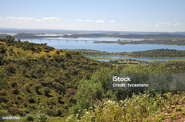 View Of Alqueva Dam Stock Photo - Download Image Now - Alentejo, Architecture, Castle