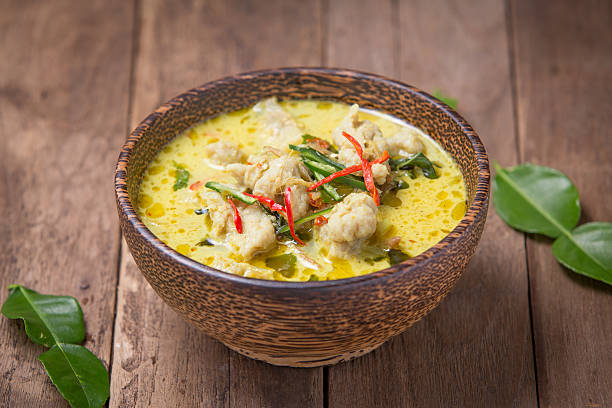 istock Spicy green curry fish balls 540383450