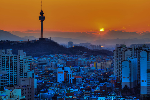 The sunsets in Daegu, Korea