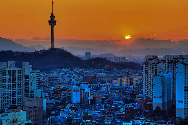 The sunsets in Daegu, Korea