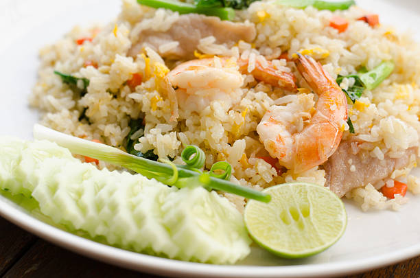 istock Unique style Thai shrimp fried rice serves on the dish 540387206