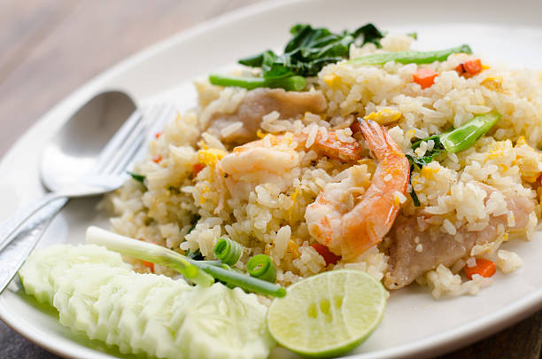 istock Unique style Thai shrimp fried rice serves on the dish 540387356