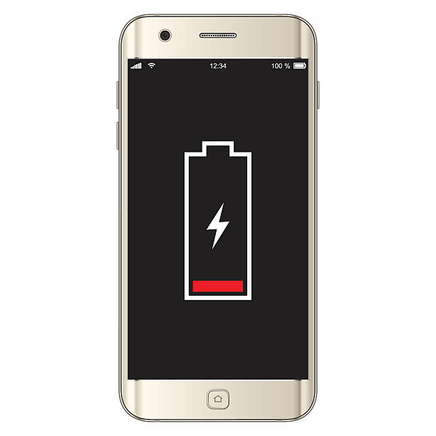 vektor-smartphone batterie schwach - angreifen stock-grafiken, -clipart, -cartoons und -symbole