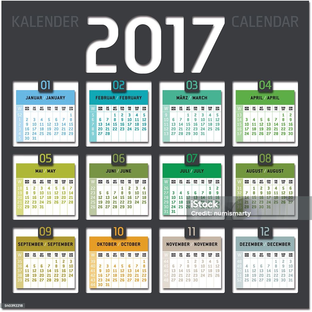 calendar 2017 including weeks decorative vector design calendar 2017 including weeks 2017 stock vector