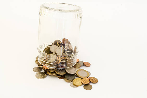 istock Transparent bank with coins 540393006
