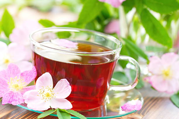 istock Cup of tea and dogrose 540393526