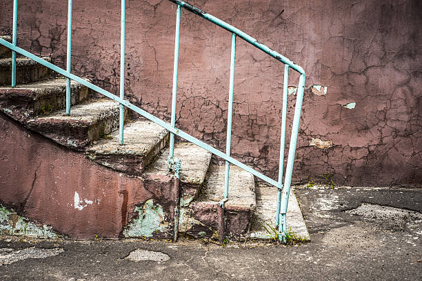istock Fragment of old shabby stairs 540393580