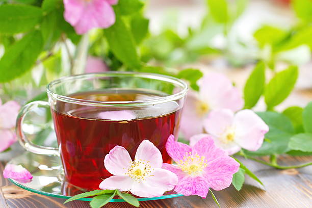 istock Cup of tea and dogrose 540393642