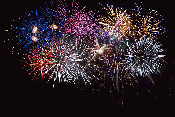 istock Blue, golden and red celebration fireworks 540395028