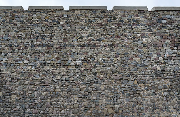a natural yellow stone wall