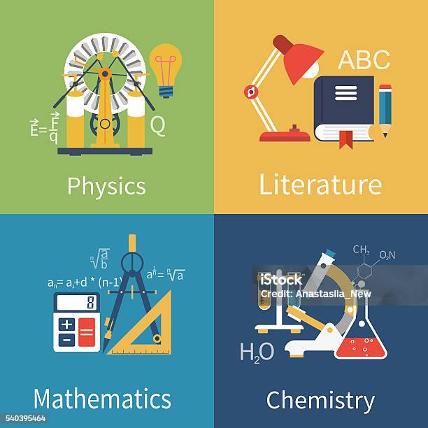 Physics Chemistry Math Literature Stock Illustration - Download Image Now - Mathematics, Mathematical Symbol, Illustration