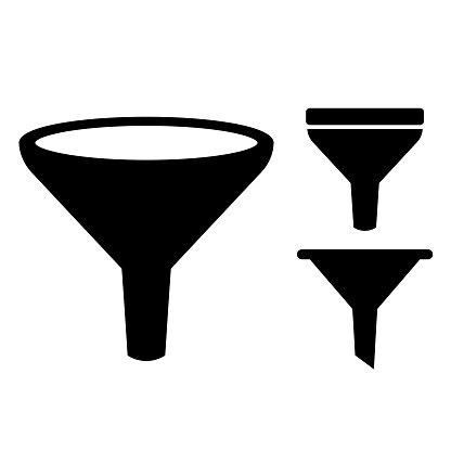 Funnel icons set on white background