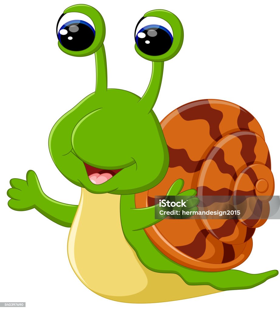 Caracol engraçado dos desenhos - Vetor de Caracol royalty-free