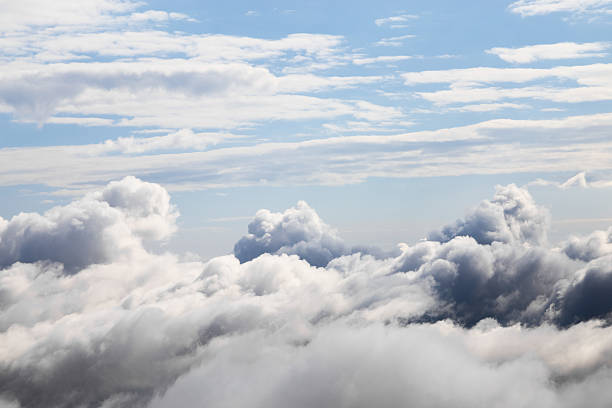 istock Cloudscape with an aerial view over the clouds 540398126