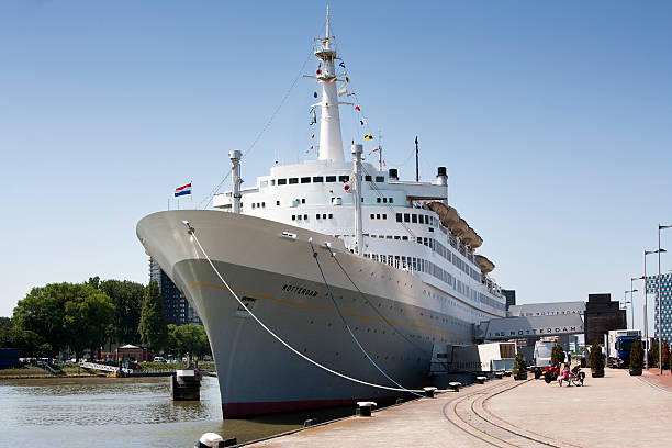 Rotterdam, The Netherlands - June 6, 2016:  SS Rotterdam  moored in the Katendrecht district in Rotterdam. In use as hotel and restaurant 