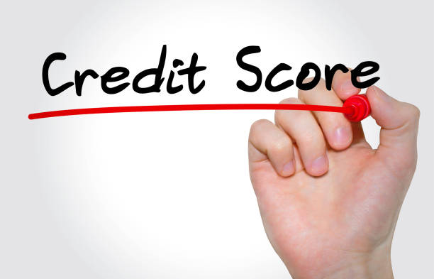 istock Hand writing Credit Score with marker, Business concept 540401452