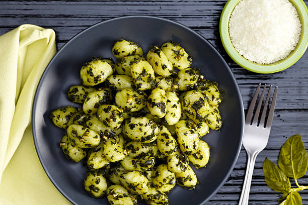 istock Potato gnocchi with pesto sauce 540402666