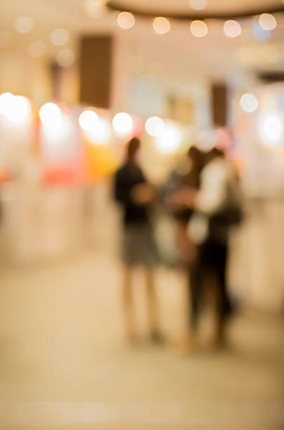 istock Abstract blur people in press conference  event room, business concept 540407292