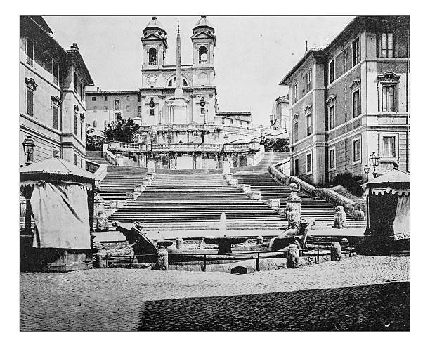 istock Antique photograph of the Spanish Steps in Rome (Italy)-19th century 540487212