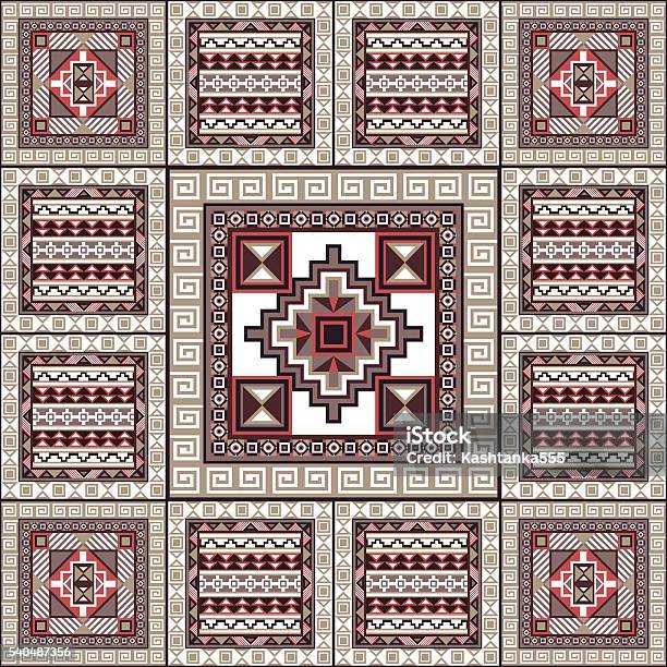 Navabi Pattern Navajo Pattern 7 Stock Illustration - Download Image Now - Tapestry ...