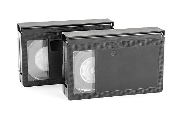 VHS-C video cassettes on white background VHS-C video cassettes isolated on white background with clipping path audio cassette blank vcr film reel stock pictures, royalty-free photos & images