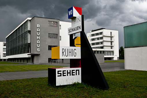 Dessau, Germany - Juny 15, 2009: The Bauhaus building masterpiece of modern architecture in the Unesco World Heritage List