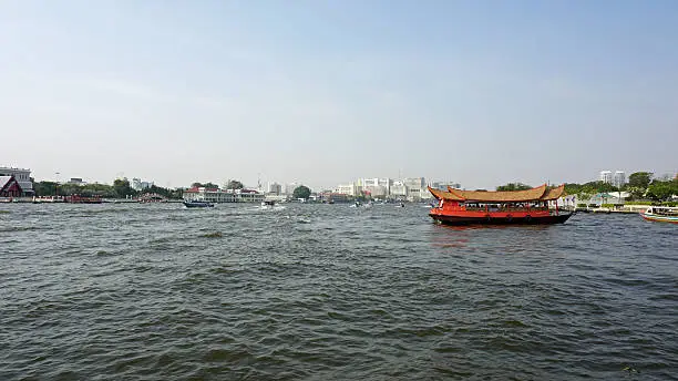 boat trip ona river in bangkok