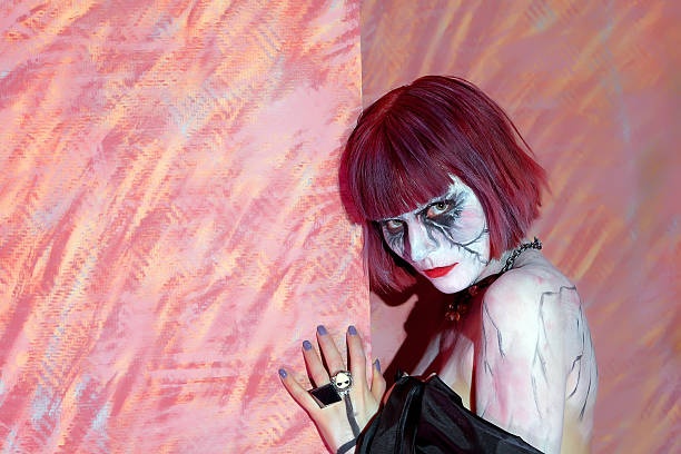 istock Vampire girl on a red background 540492024
