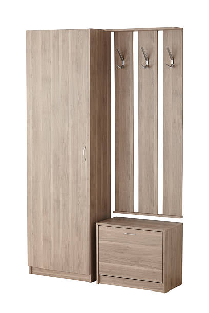 istock Hat rack, cabinet and shoe cabinet isolated on white. 540492316