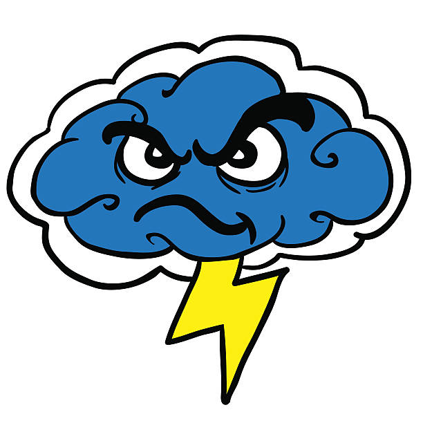 angry storm cloud angry storm cloud cartoon illustration angry clouds stock illustrations