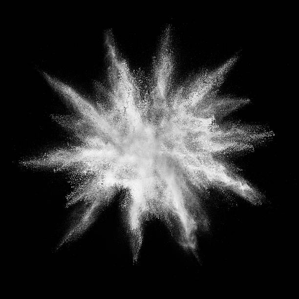 istock Explosion of white powder on black background 540496588