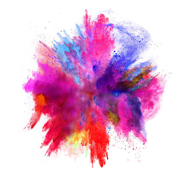 istock Explosion of colored powder on white background 540497020