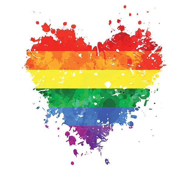 Vector illustration of LGBT grungy heart