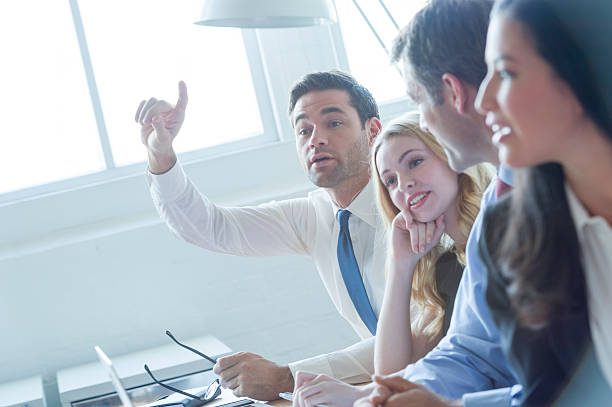 istock Group of multi ethnic business people smiling. 540501304