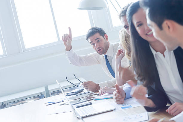 istock Group of multi ethnic business people smiling. 540501386