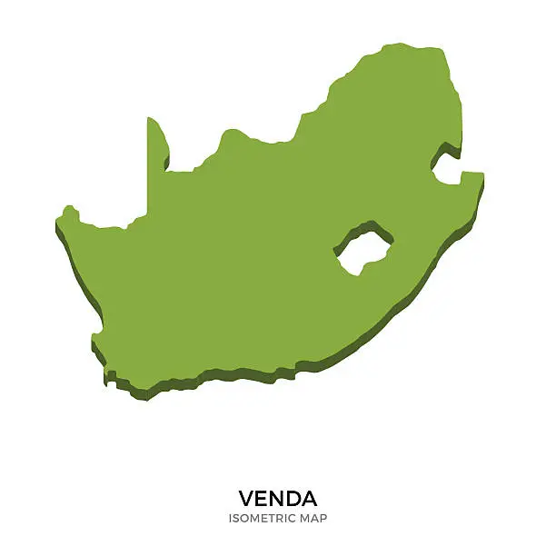 Vector illustration of Isometric map of Venda detailed vector illustration