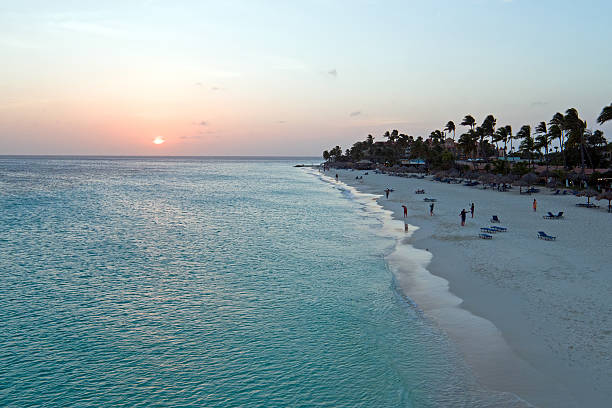 istock Aerial from Manchebo beach on Aruba island 540503350