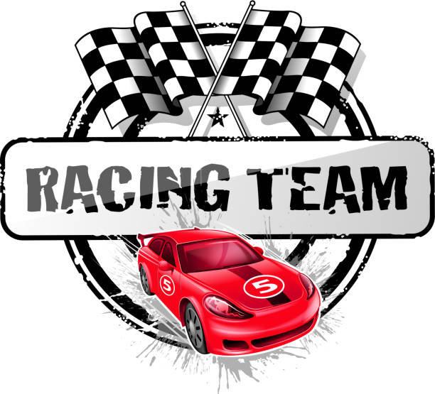 ilustrações, clipart, desenhos animados e ícones de corrida desportiva símbolo - steering wheel motorized sport stock car racecar