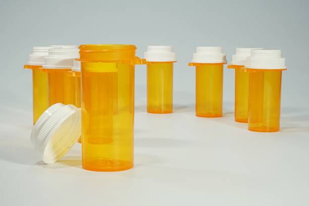 istock Prescription Medicine Bottles With Grey Background 540507716