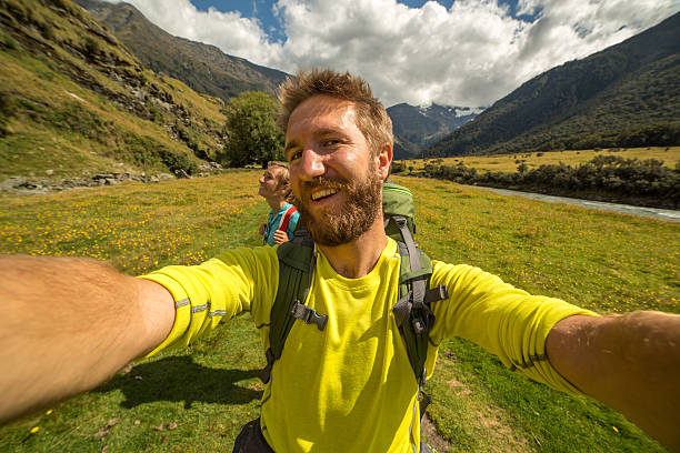 istock Hiker takes self portrait with partner 540510378