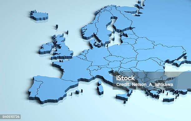 Leuropa 3d - Fotografie stock e altre immagini di Europa - Continente - Europa - Continente, Carta geografica, Tridimensionale