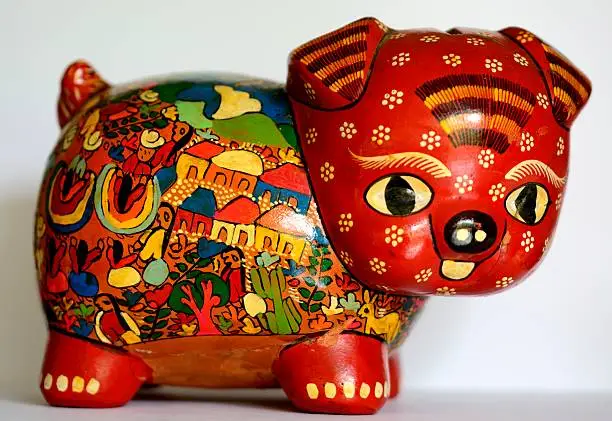 Mexican ethnic piggy bank, money box artcraft