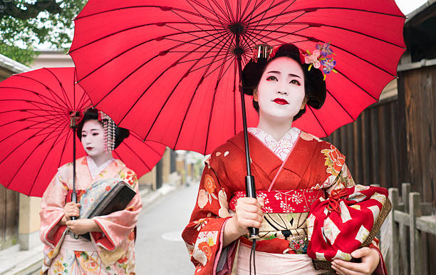 istock Beautiful Geishas walking outdoors 540514254
