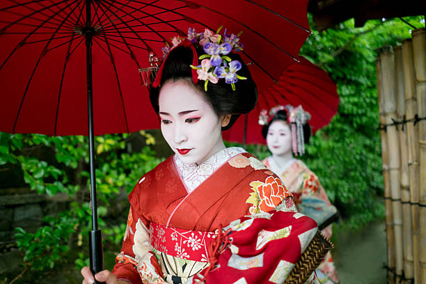 istock Beautiful Geishas walking outdoors 540514268