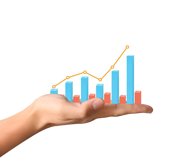 istock financial chart symbols coming from  hand 540515678