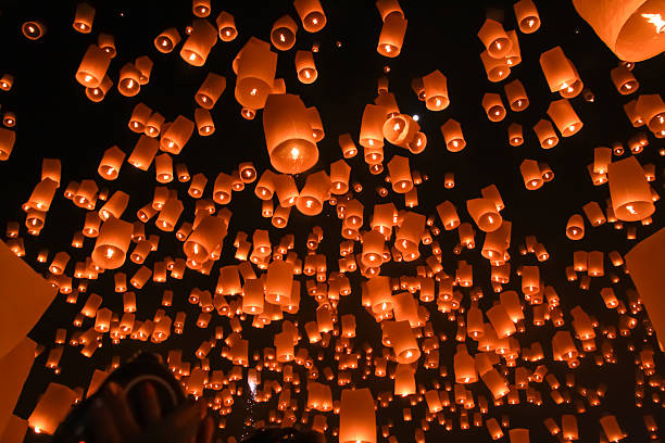 istock Floating lantern, Yi Peng,Firework Festival in Chiangmai Thailand 540516852