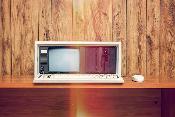 istock Retro 1980s 1970s computer on desk 540517348