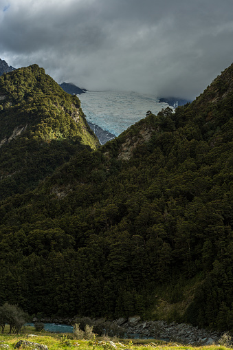 The Rob Roy glacier in the Mount Aspiring national park, located on New Zealand's South Island.