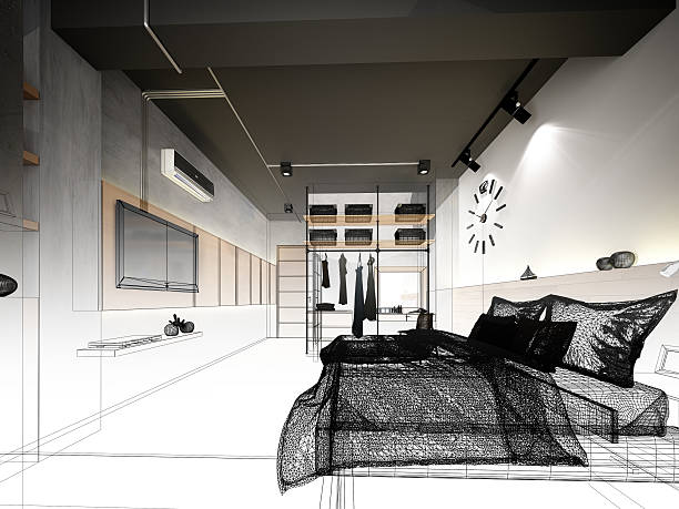 istock abstract sketch design of interior bedroom,3d rendering 540518052