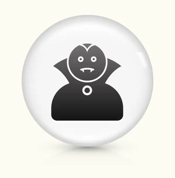 Vector illustration of Dracula icon on white round vector button
